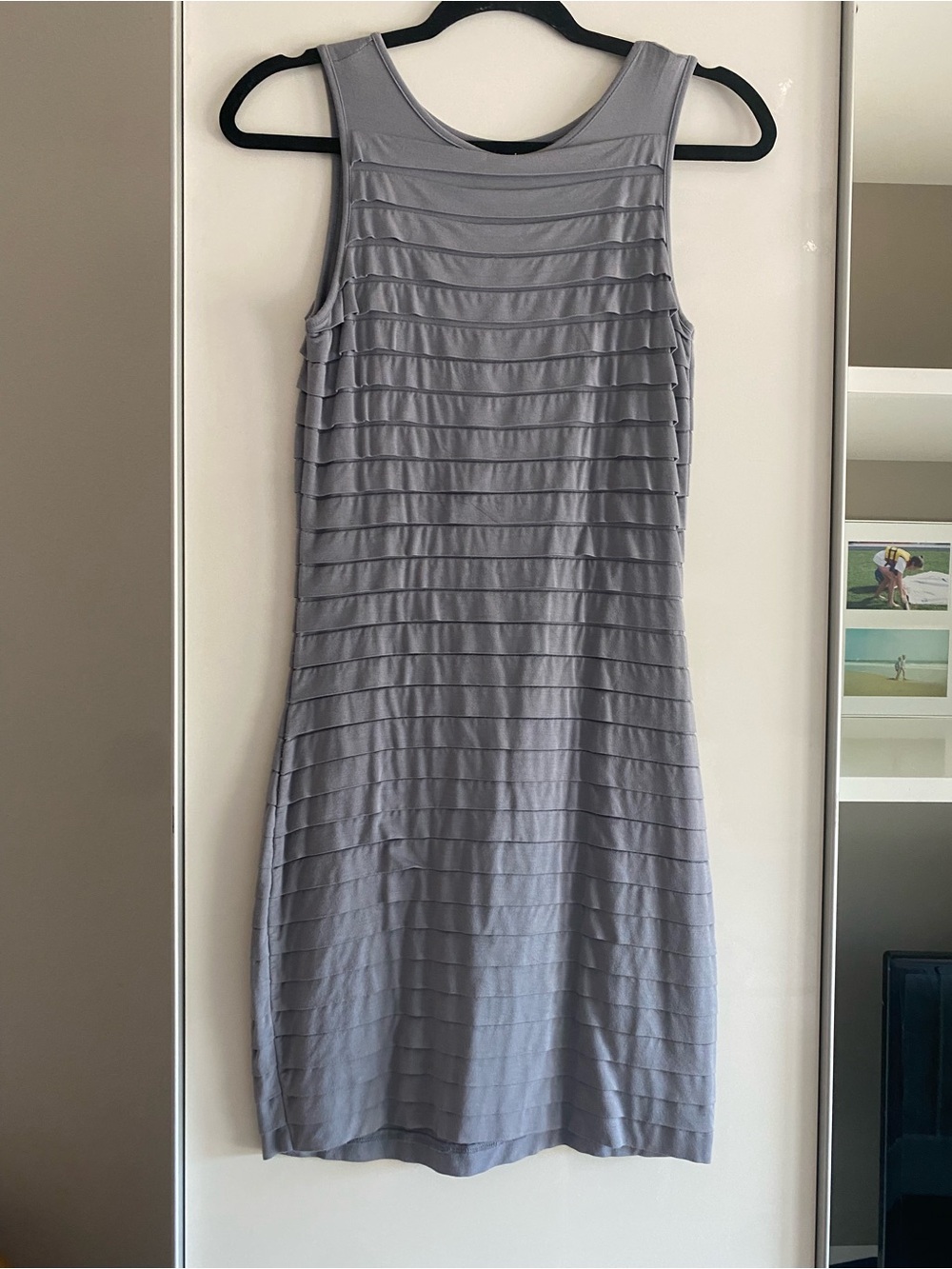 Design History Sleeveless Layered Knit Dress - Light Gray